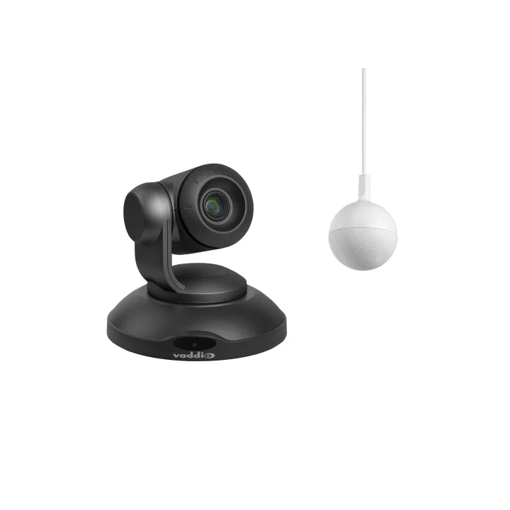 Kit caméra conférence Vaddio CONFSHOTAV-CM1-S-N | Zoom optique x10 | CeilingMIC 1 noir sans HP
