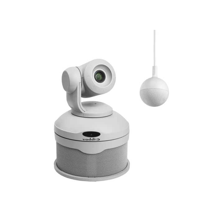 Kit caméra de conférence Vaddio CONFSHOTAV-CMIC1-B | Zoom x10 | micro plafond CeilingMIC 1 blanc