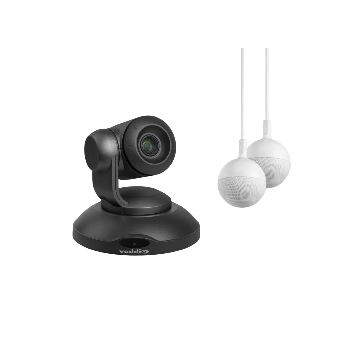 Kit caméra conférence Vaddio CONFSHOTAV-CM2-S-N | zoom x10 | micro plafond CeilingMIC 2 noir