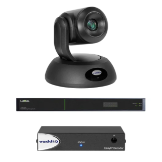 Kit caméra IP Vaddio EASYIP-20-BASE-KB | caméra + décodeur + switch | noir