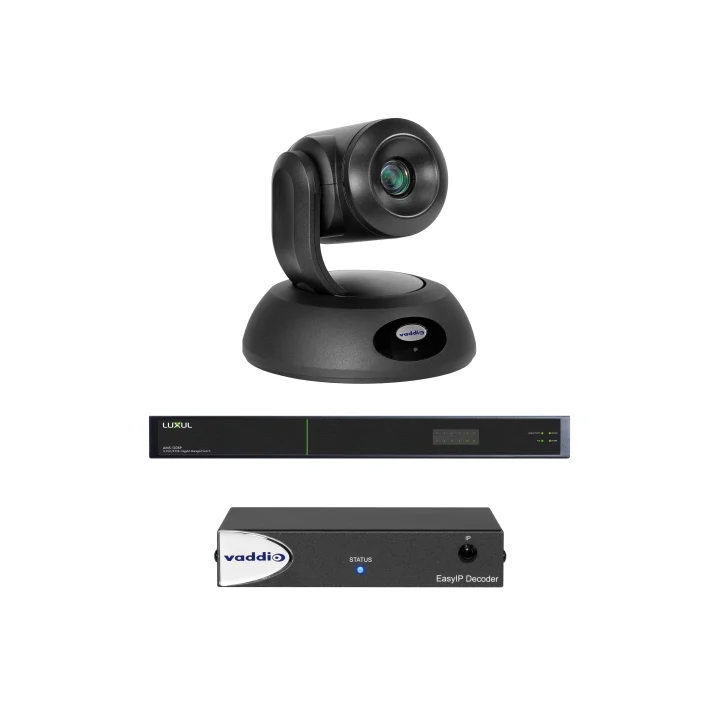 Kit caméra IP Vaddio EASYIP-20-BASE-KB | caméra + décodeur + switch | noir