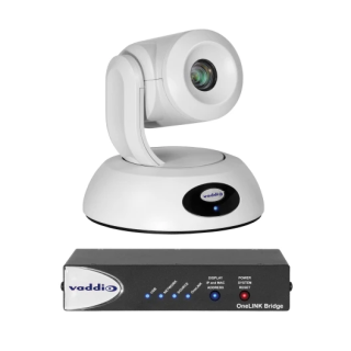 Caméra PTZ Vaddio ROBOSHOT12E-HDBTBB | zoom optique 12x | OneLINK Bridge HDBaseT blanche
