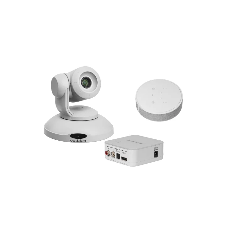 Kit caméra de visioconférence Vaddio CONFSHOTAV-TM1-S-B | zoom x10 | micro TableMIC 1 sans HP blanc