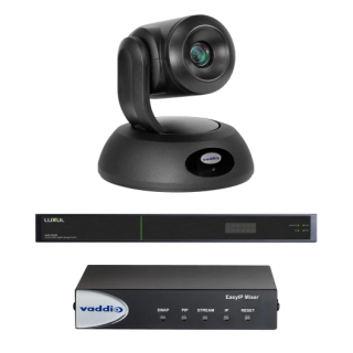 Kit visioconférence Vaddio EASYIP-20-MIXER-KB | caméra blanche | mixer + switch IP Easy 20