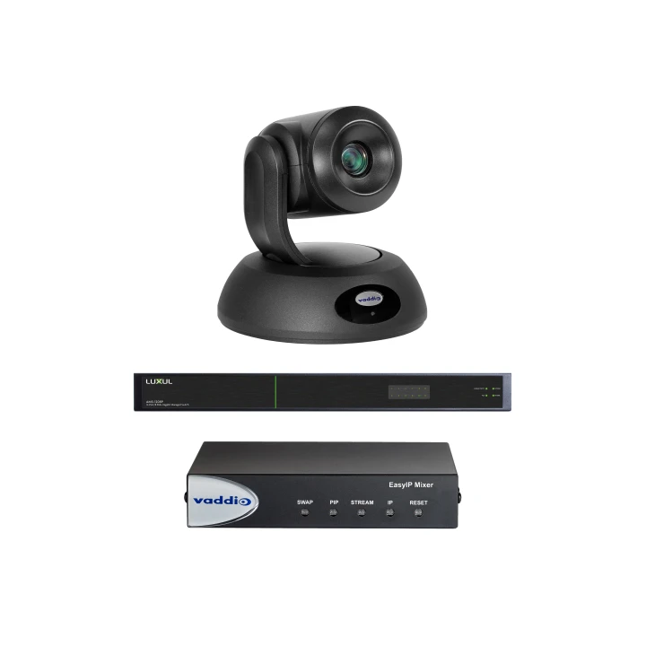 Kit visioconférence Vaddio EASYIP-20-MIXER-KB | caméra blanche | mixer + switch IP Easy 20