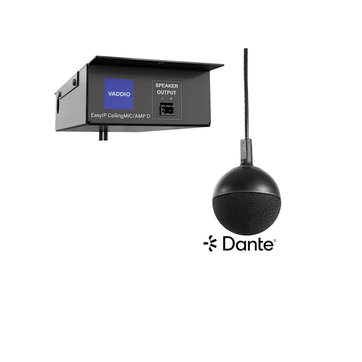 Microphone de plafond Vaddio EASYIP-CEILMIC-DAN | Dante +HP | noir