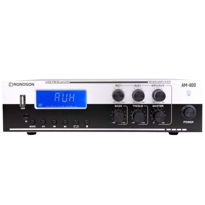 Amplificateur mélangeur multimédia 40W en 100V - 2U Rondson