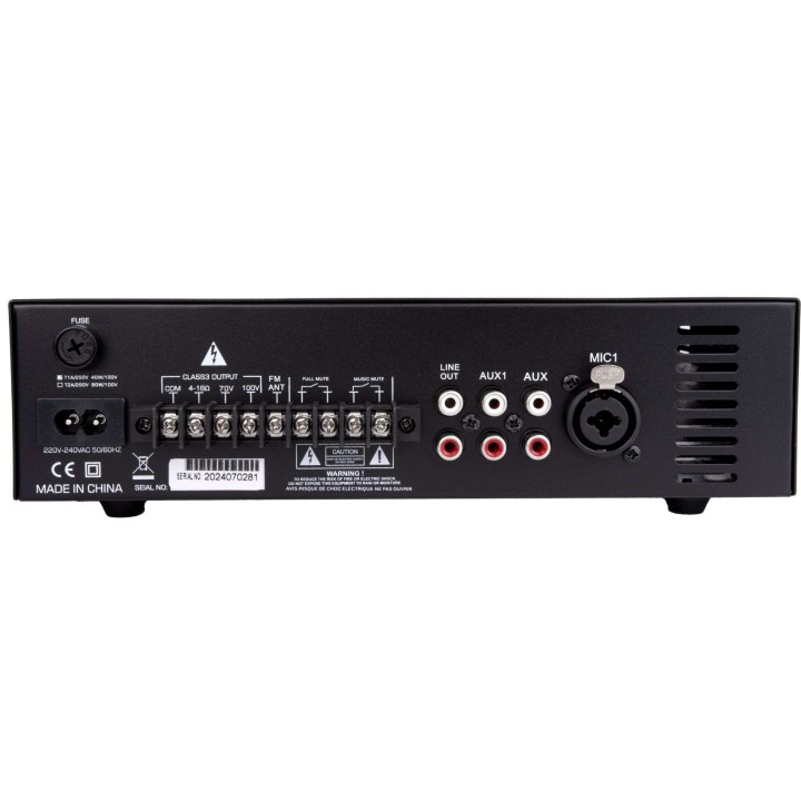 Amplificateur mélangeur multimédia 40W en 100V - 2U Rondson