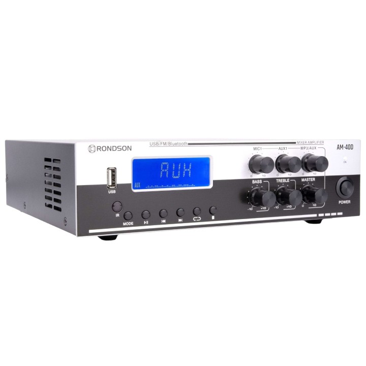 Amplificateur mélangeur multimédia 40W en 100V - 2U Rondson