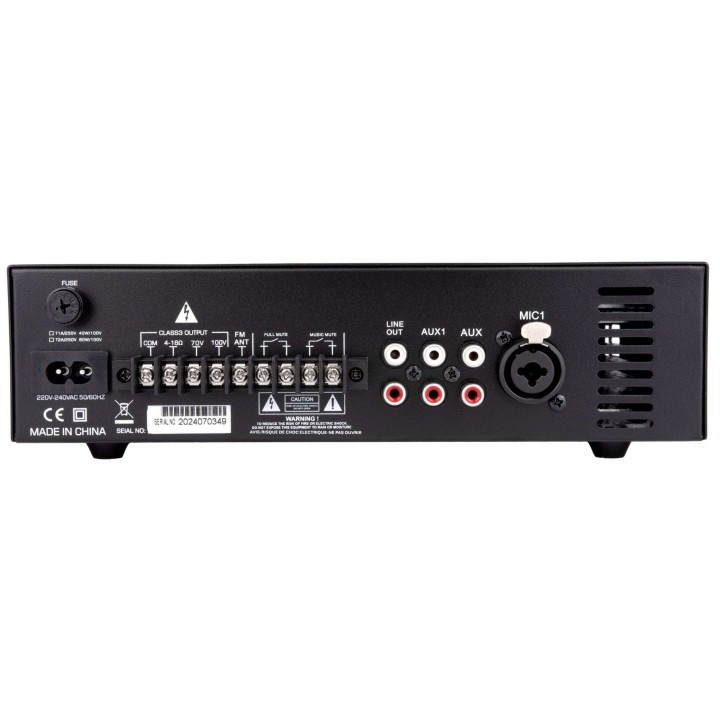 Amplificateur mélangeur multimédia 80W en 100V - 2U Rondson