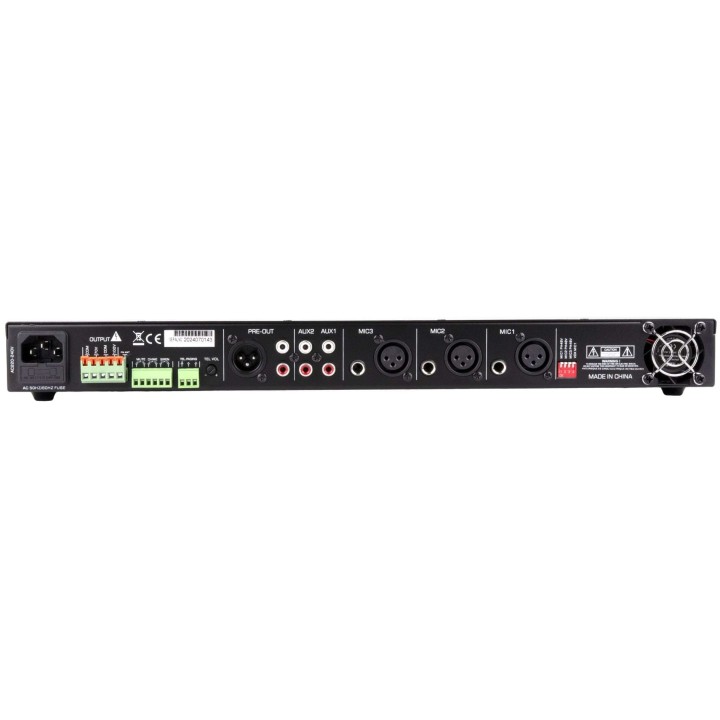 Amplificateur mélangeur multimédia 120W en 100V - 19p 1U Rondson