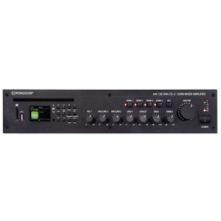 Ampli-préampli 120W, 4 zones, Tuner FM+CD/USB/SD, DC 24 V Rondson