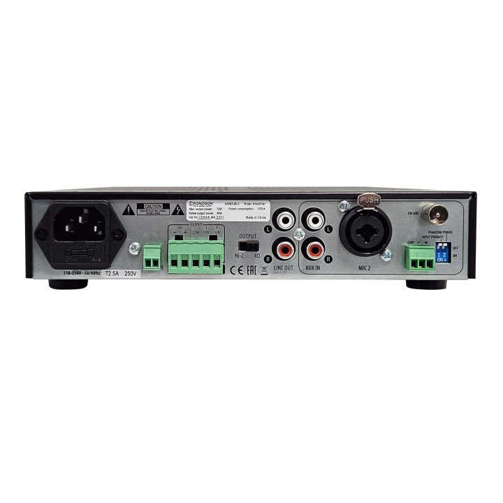 Amplificateur mélangeur 120W en 100V lecteur Bluetooth coupure sono Rondson