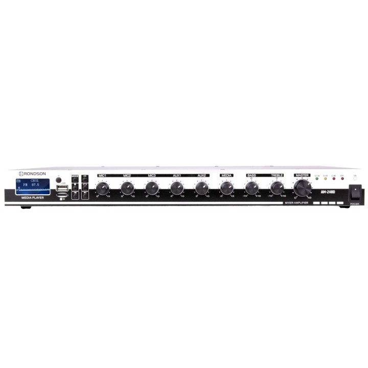 Amplificateur mélangeur multimédia 240W en 100V - 19p 1U Rondson