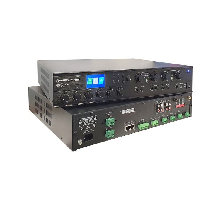 Ampli préamplificateurs 4 x 240 W, 4 Ohms / 100V - 230 V - 19'' Rondson