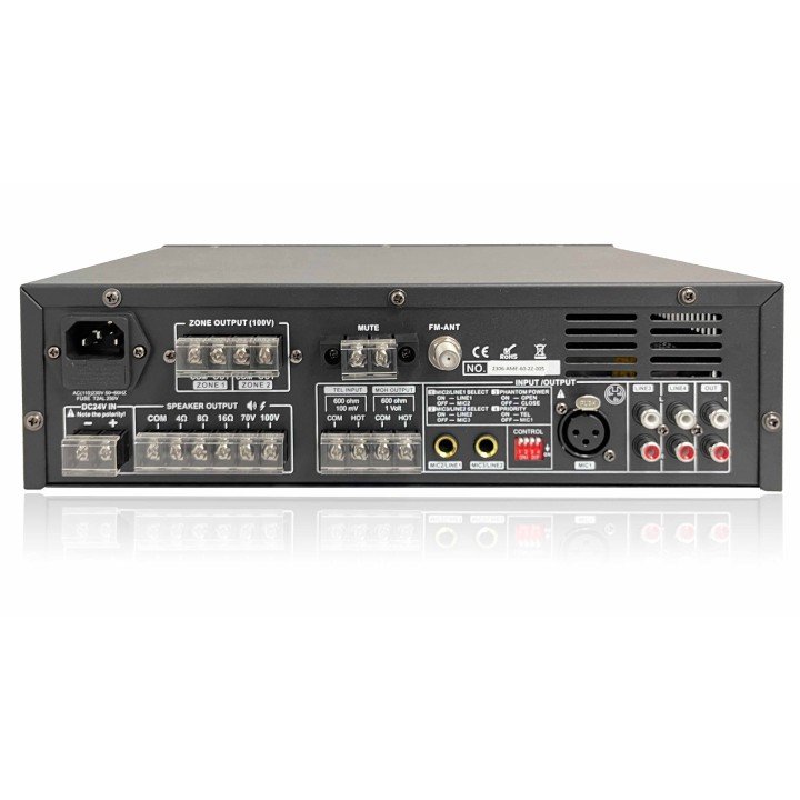 Amplificateur 60W en 100V sur 2 zones avec lecteur Bluetooth Rondson
