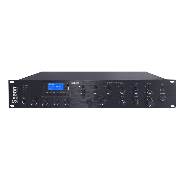 Ampli-préampli 6 Zones 60W -Bluetooth/Tuner/USB/SD/MP3-Option Mic MP6 Rondson