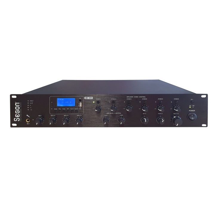 Ampli-préampli 6 Zones 120W Bluetooth/Tuner/USB/SD/MP3-Option Mic MP6 Rondson