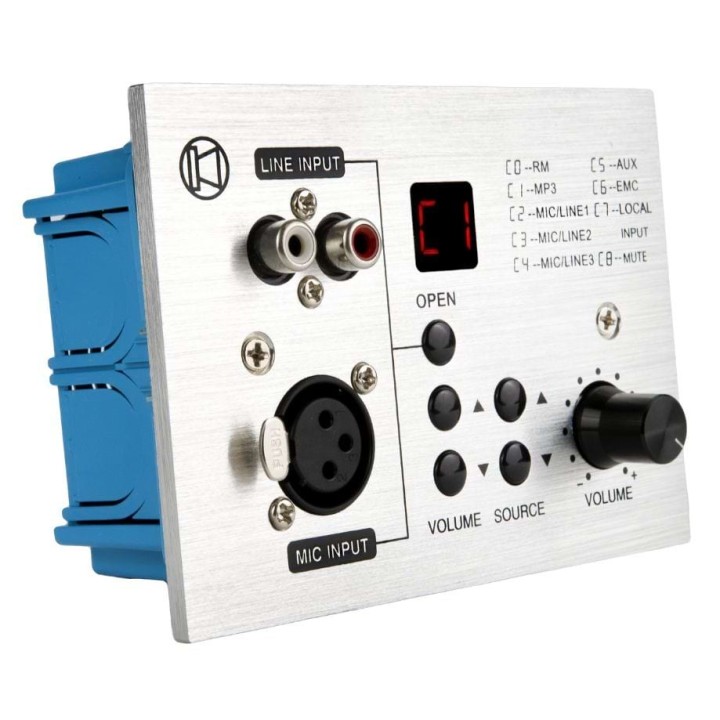 Platine murale entrée micro, sources audio, bt pour serie AMX-4 Rondson