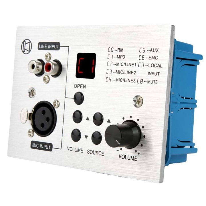 Platine murale entrée micro, sources audio, bt pour serie AMX-4 Rondson