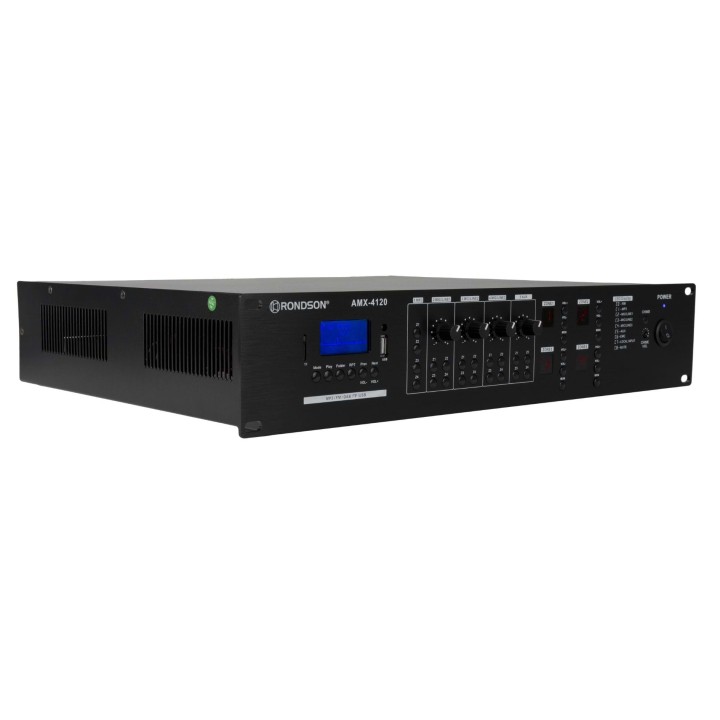 Amplificateur mélangeur 100V 4 zones 4 x 240W avec lecteur multimédia Rondson