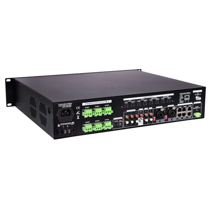 Amplificateur - mélangeur, 6 X 240 W, 19p avec 24V et music cut Rondson