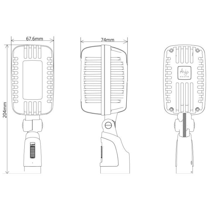 Microphone dynamique Vintage Metallique Rondson