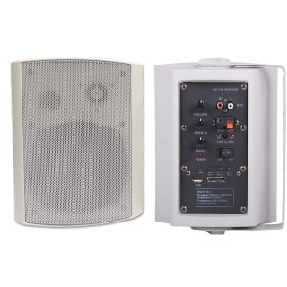 Enceinte active 2 x 40 Watts + enceinte passive (blanches) Rondson