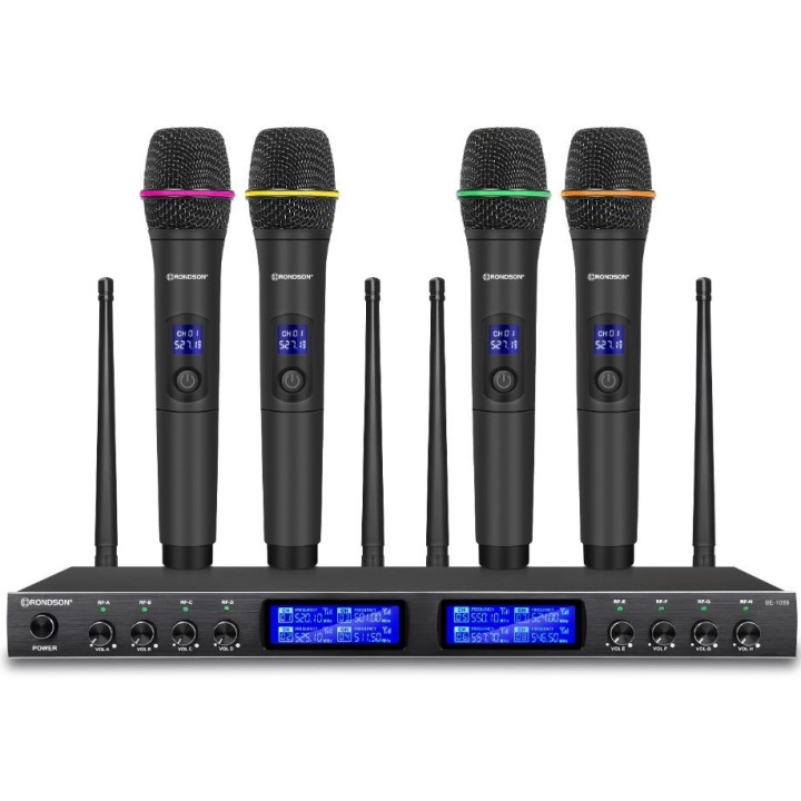 Système de micro HF, 8 Mic main 655 / 664.1 / 670.4 / 687.1 / 663 mhz Rondson