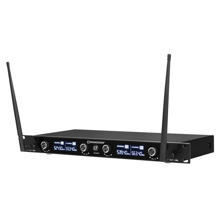 Ensemble UHF quatre Diversity, 2 Micro à main et 2 Micro-cravates Rondson