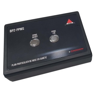 Boitier commande 2 boutons pour gestion des alertes PPMS Début et Fin Rondson