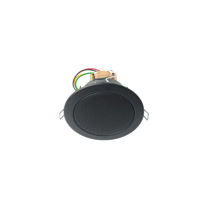 Haut-parleur plafond (spot) métal noir - 6/4/2 W/100 V Rondson