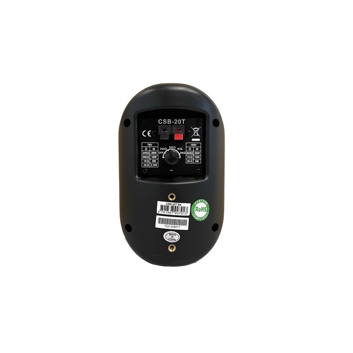 Enceinte close 2 voies noire avec support - 20/10/5 W Rondson