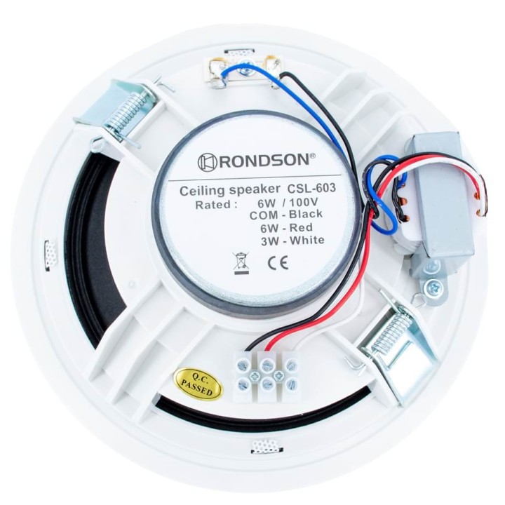 Haut-parleur plafond 5p blanc - 6/3 W / 100 V Rondson