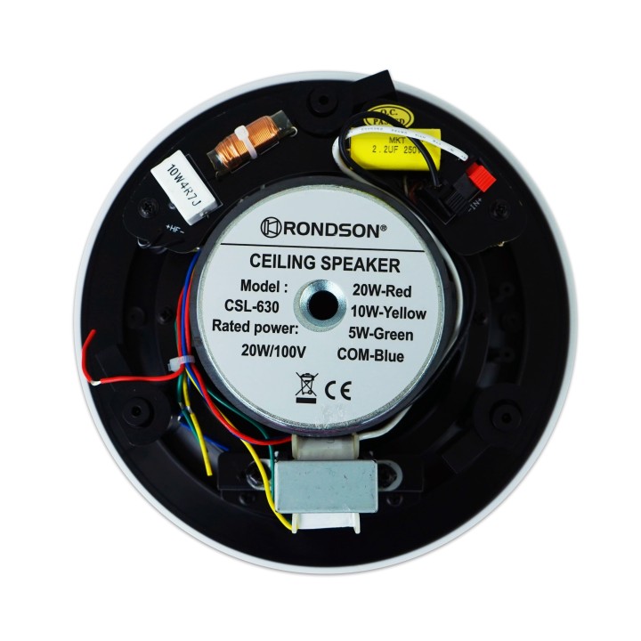 HP Plafond 2 voies à encastrer 5/10/20W/100V Rondson