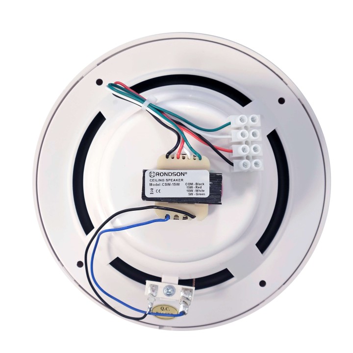 Haut-parleur plafond 15/10/5W / transfo100V - IP44 - 2 voies coaxial Rondson