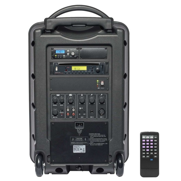 Enceinte amplifiée (120 W) avec 1 récepteur UHF 16 Fréq., Bluetooth Rondson