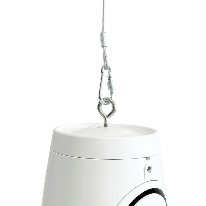 Enceinte bass system suspendue blanche 30W en 100V, câble acier, IP66 Rondson