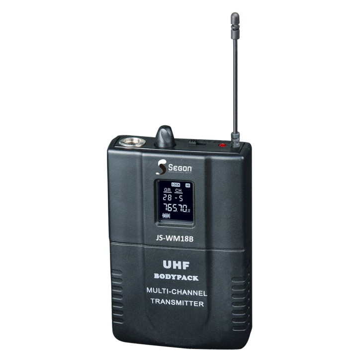 Boitier émetteur UHF & micro cravate + micro casque pour JS-WM18 Rondson