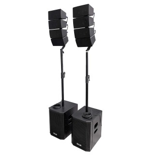 Kit 2.2 de 820W avec 2 Enceintes colonnes et sub amplifiés Rondson