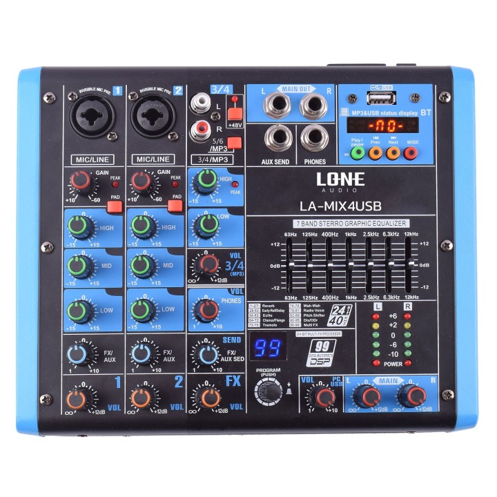 Table de mixage DSP 4 entrées 2 mono 2 stéréo Lecteur multimédia Rondson