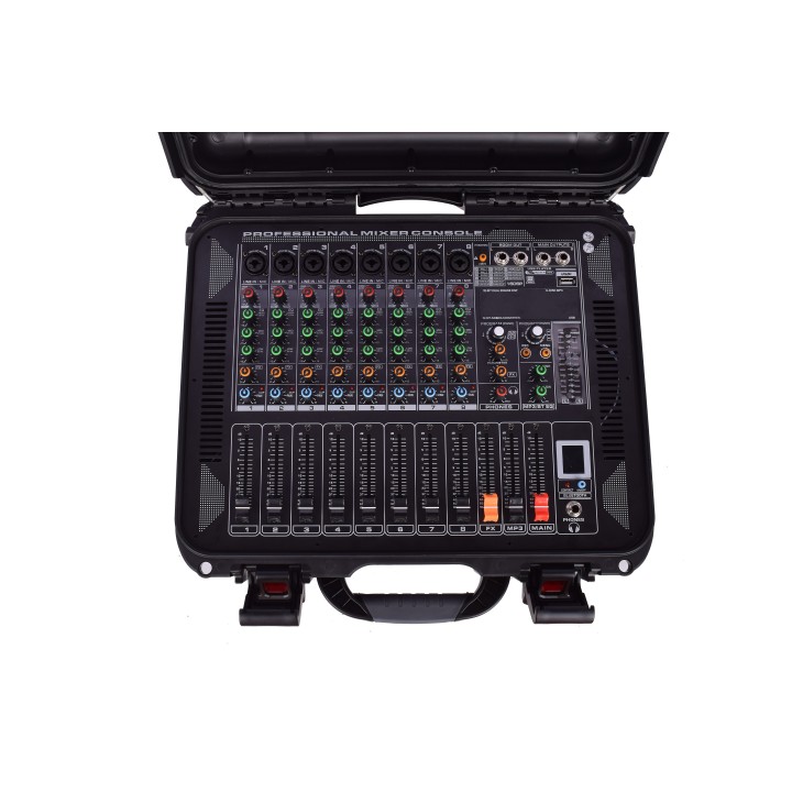 Table de mixage amplifiée 2 x 160W - 8 entrées 8 monos Bluetooth Rondson