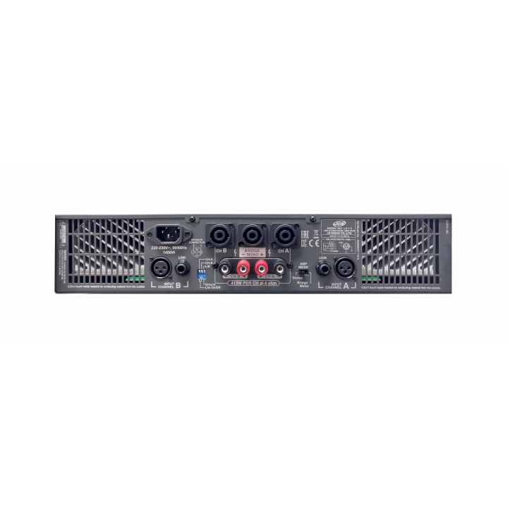 Ampli stéréo professionnel - 2 x 270 W/8 ohms - 230V - 19'' 2U Rondson