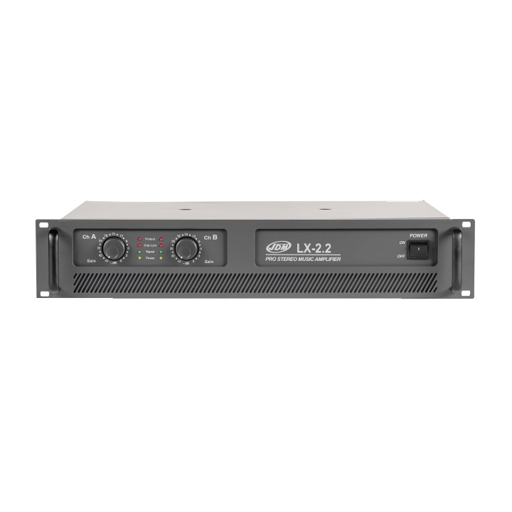 Ampli stéréo professionnel - 2 x 365 W/8 ohms - 230V - 19p 2U Rondson