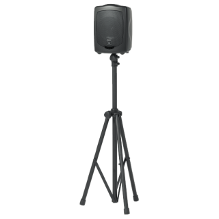 Pied pliant télescopique aluminium anodisé noir pour enceinte 10 Kg Rondson