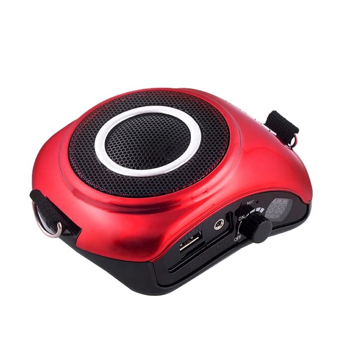 Amplificateur de voix rouge 20W av lecteur USB/SD et micro serre-tête Rondson