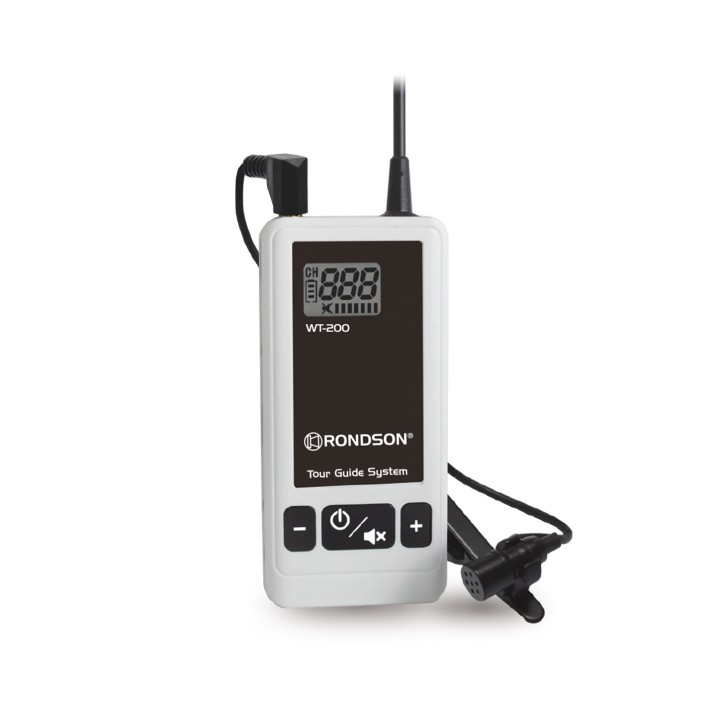 Emetteur de visite guidée UHF avec micro-cravate - système WT-200 Rondson
