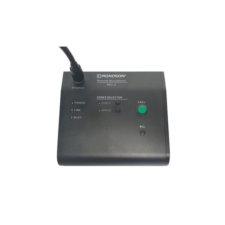 Pupitre microphone d'appel Rondson RNS-MIC-2 | 2 zones | compatible série AM-2 Rondson