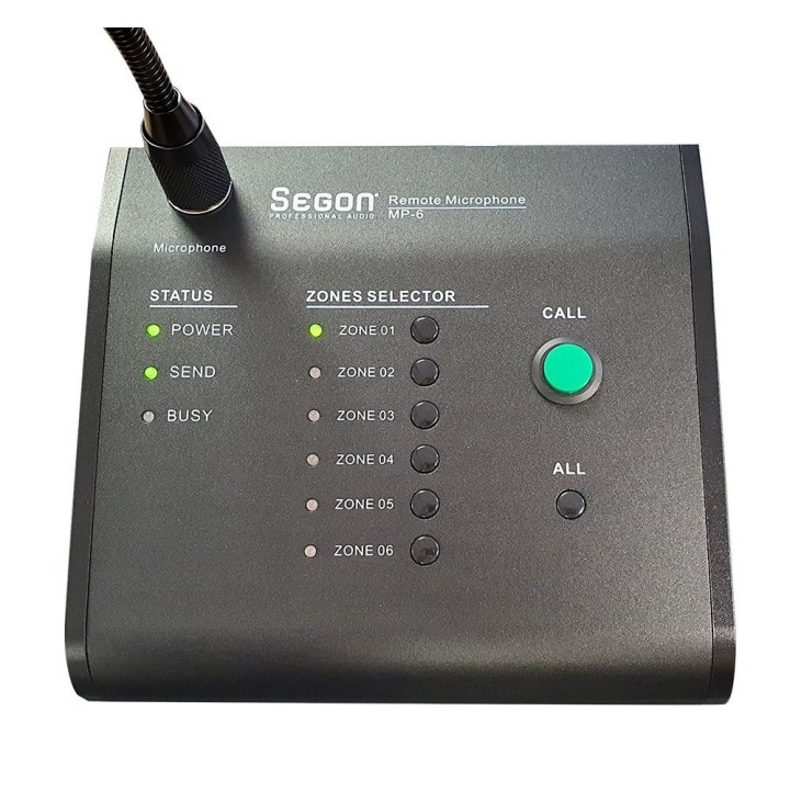 Pupitre microphone Rondson RNS-MP-6 | 6 zones | série AME-6 Rondson