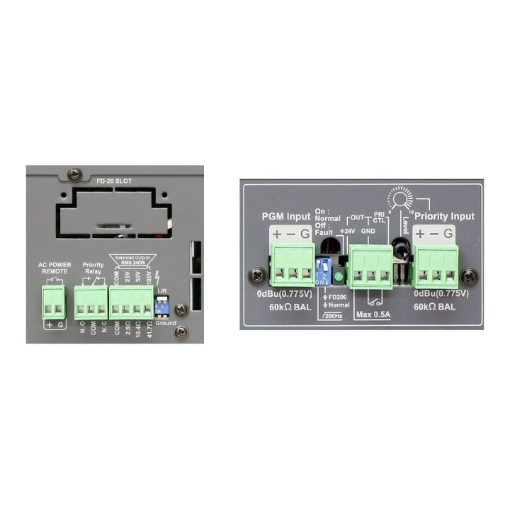 Amplificateur Rondson RNS-PA-148-DP | 1x480W | 25V/50V/100V Rondson